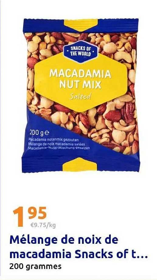 Mélange de noix de macadamia Snacks of t...