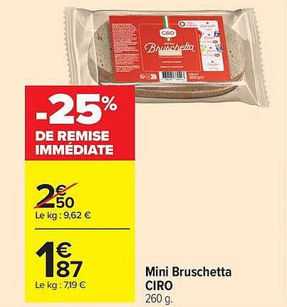 Mini Bruschetta CIRO 260 g.