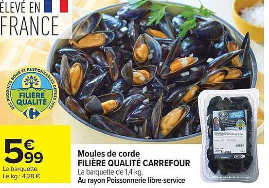 Moules de corde FILIÈRE QUALITÉ CARREFOUR