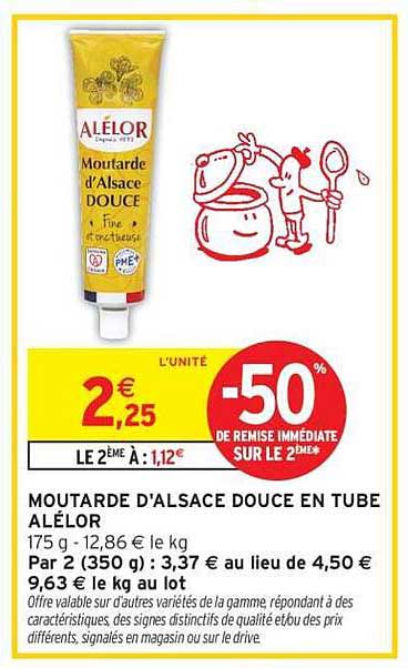 MOUTARDE D'ALSACE DOUCE EN TUBE ALÉLOR