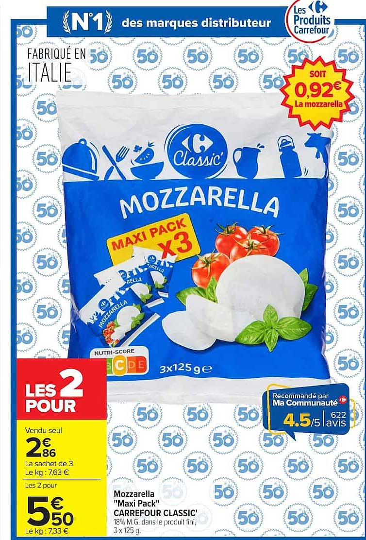 Mozzarella "Maxi Pack" CARREFOUR CLASSIC'