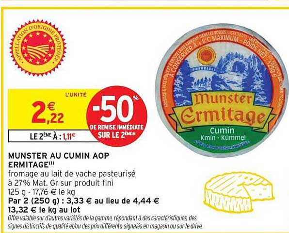 MUNSTER AU CUMIN AOP ERMITAGE