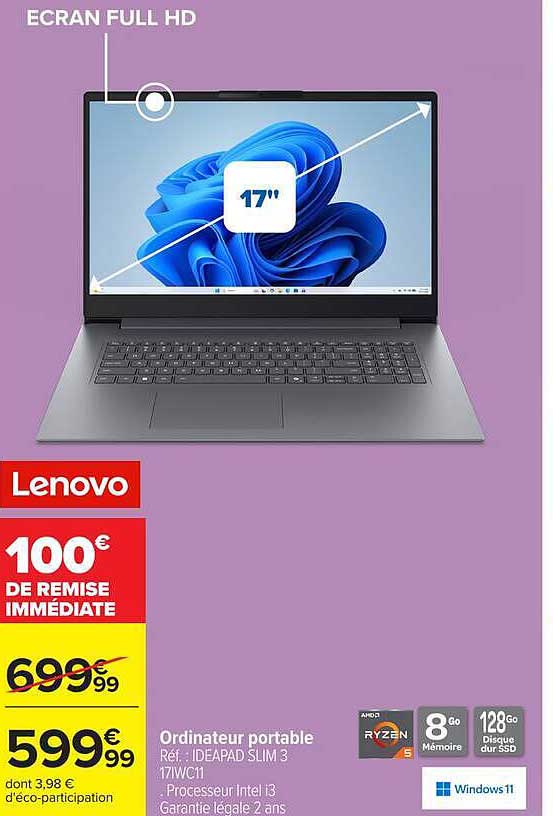 Ordinateur portable Réf. IDEAPAD SLIM 3 1N1WC1