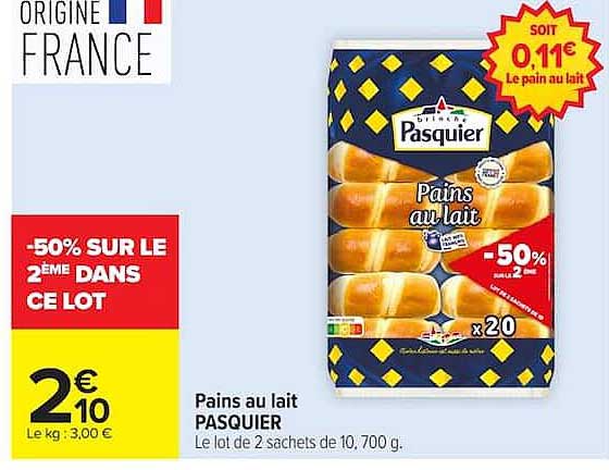 Pains au lait PASQUIER