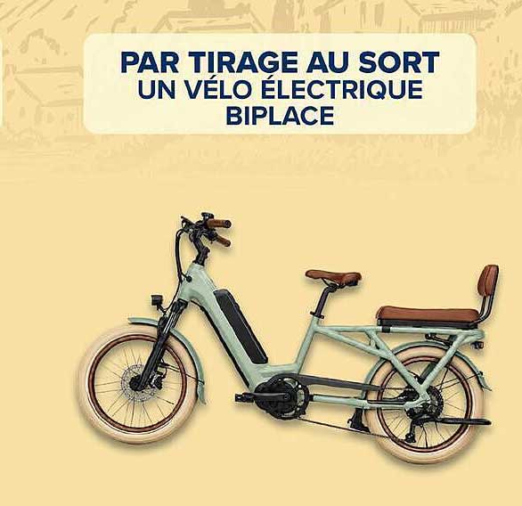 PAR TIRAGE AU SORT UN VÉLO ÉLECTRIQUE BIPLACE
