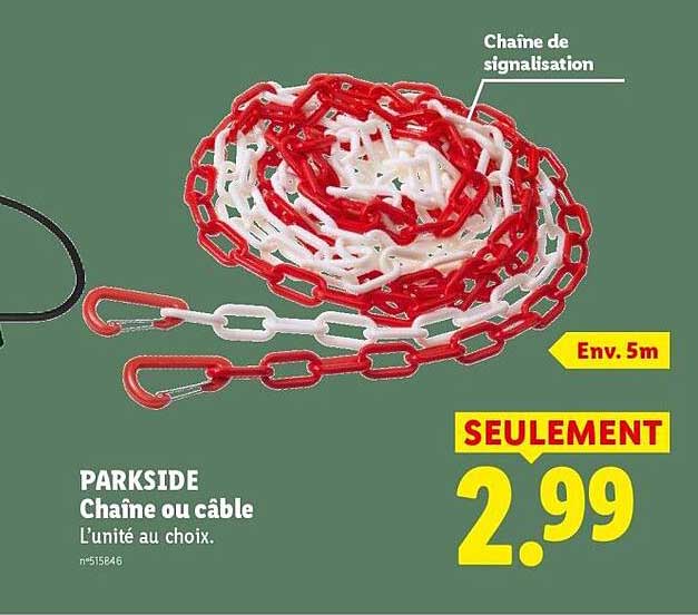 PARKSIDE Chaîne ou câble L’unité au choix.