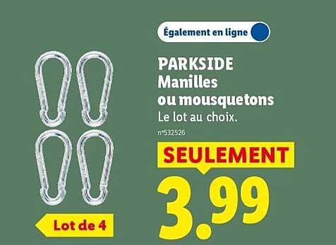 PARKSIDE Manilles ou mousquetons Le lot au choix.