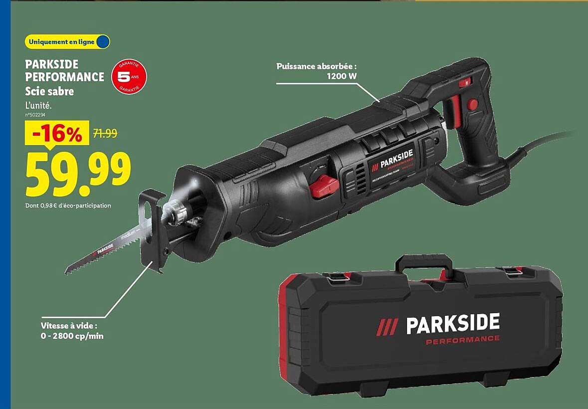 PARKSIDE PERFORMANCE Scie sabre