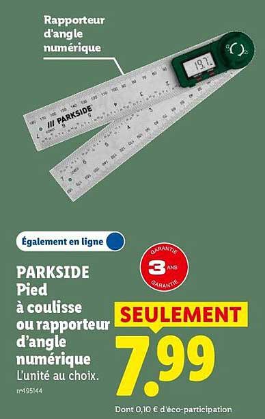PARKSIDE Pied à coulisse ou rapporteur d’angle numérique