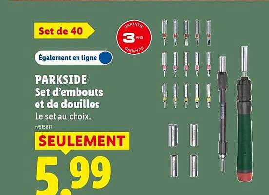 PARKSIDE Set d’embouts et de douilles