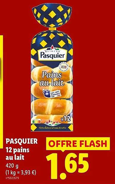 PASQUIER 12 pains au lait 420 g (1 kg = 3,93 €)
