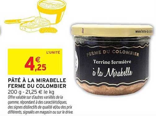 PÂTÉ À LA MIRABELLE FERME DU COLOMBIER