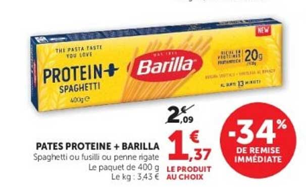 PÂTES PROTÉINE + BARILLA