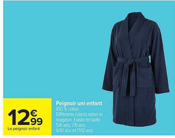 Peignoir uni enfant