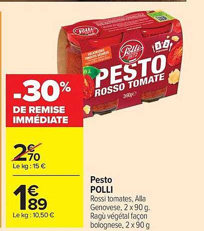 Pesto POLLI Rossi tomates, Alla Genovese, 2 x 90 g