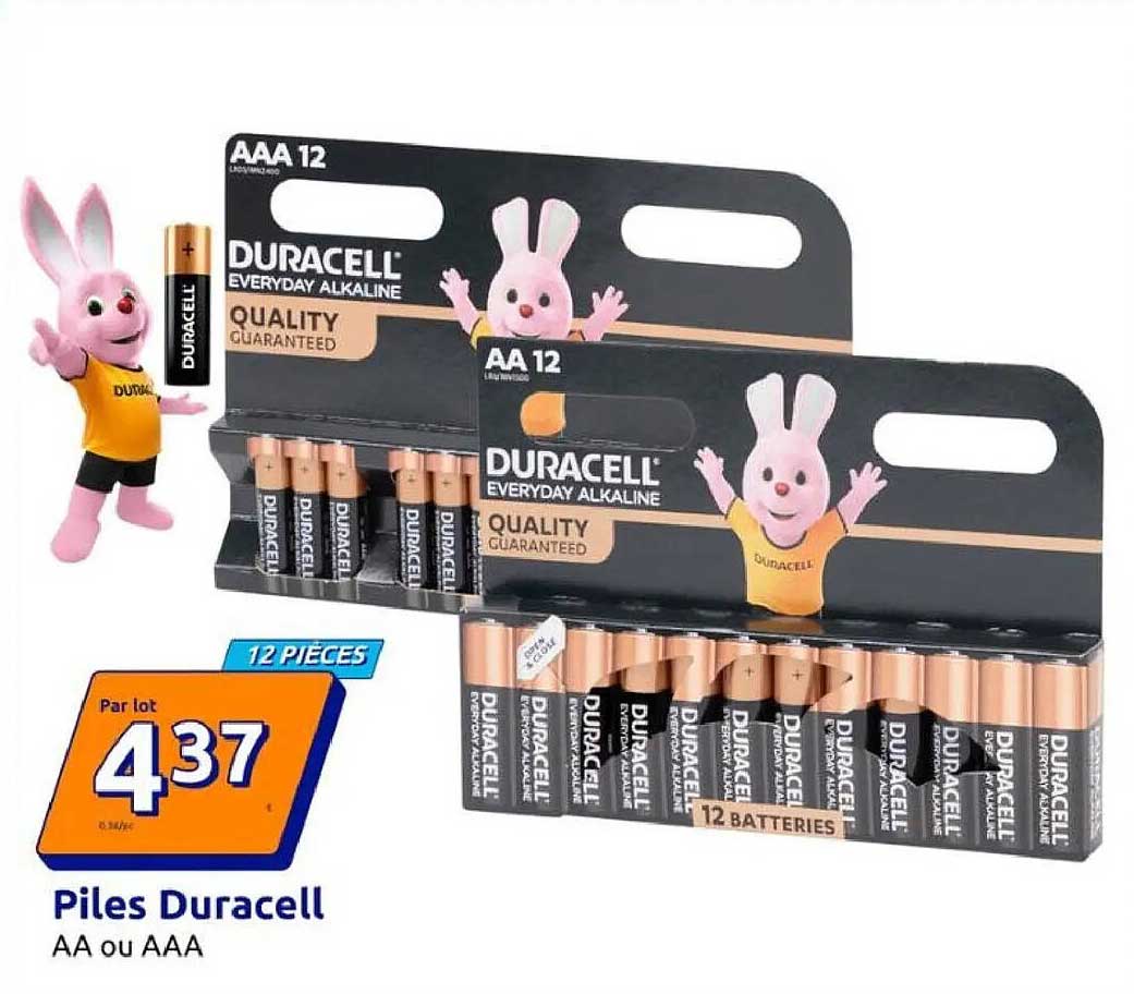 Piles Duracell AA ou AAA