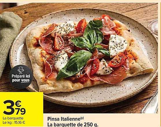 Pinsa Italienne(ly) La barquette de 250 g.