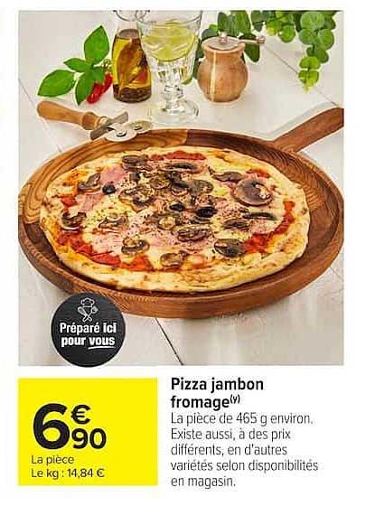 Pizza jambon fromage(ly)