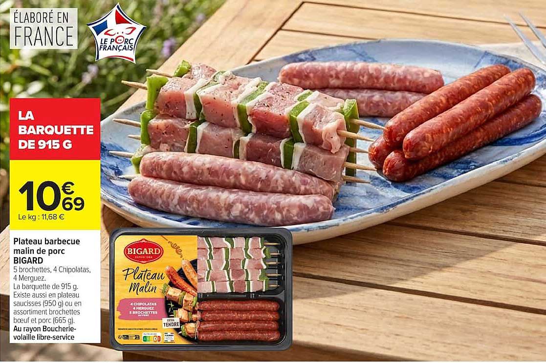 Plateau barbecue malin de porc BIGARD
