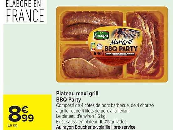 Plateau maxi grill BBQ Party