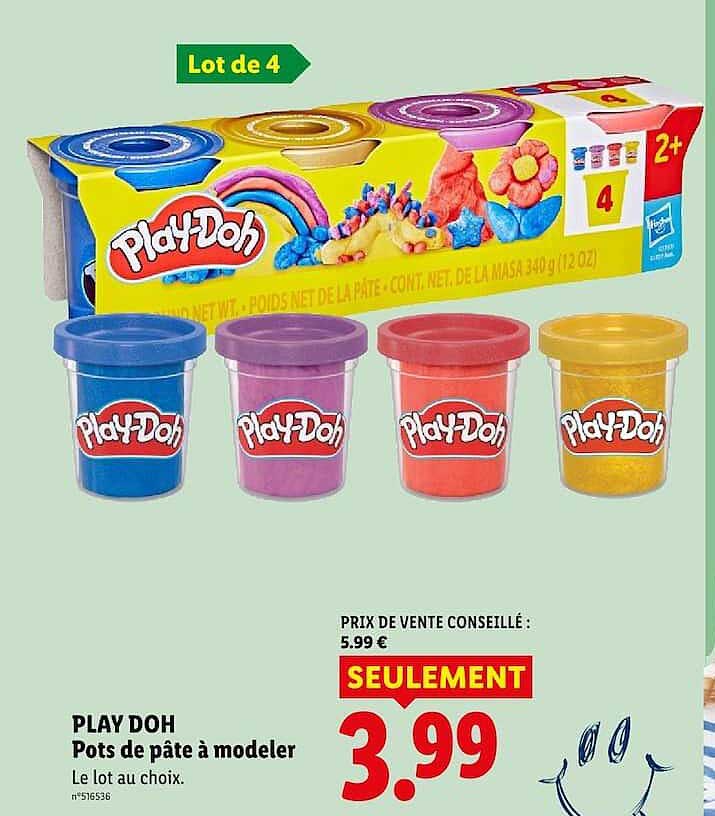 PLAY DOH
Pots de pâte à modeler
Le lot au choix.