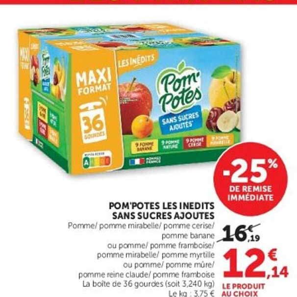 POM'POTES LES INEDITS SANS SUCRES AJOUTES