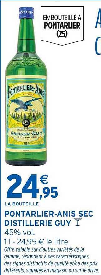 PONTARLIER-ANIS SEC DISTILLERIE GUY