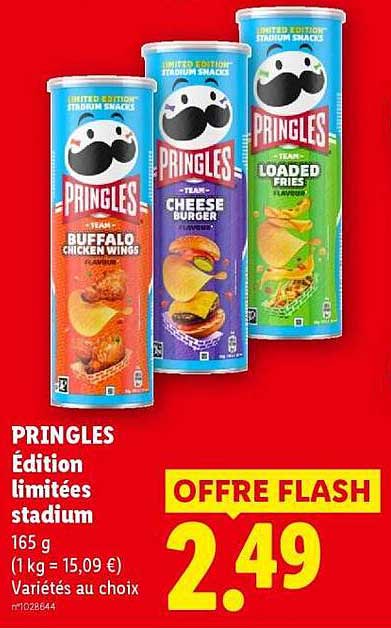 PRINGLES Édition limitées stadium 165 g (1 kg = 15,09 €) Variétés au choix