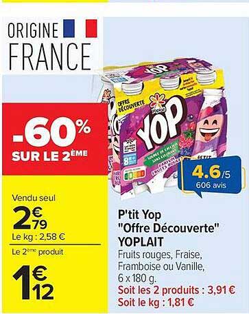 P'tit Yop "Offre Découverte" YOPLAIT