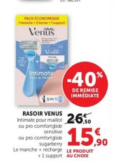 RASOIR VENUS Intimate pour maillot ou pro comfort glide sensitive ou pro comfort glide sugarberry