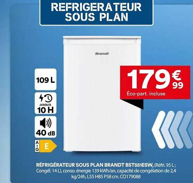 RÉFRIGÉRATEUR SOUS PLAN