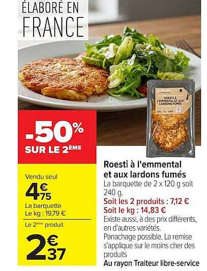 ROESTI À L'EMMENTAL ET AUX LARDONS FUMÉS