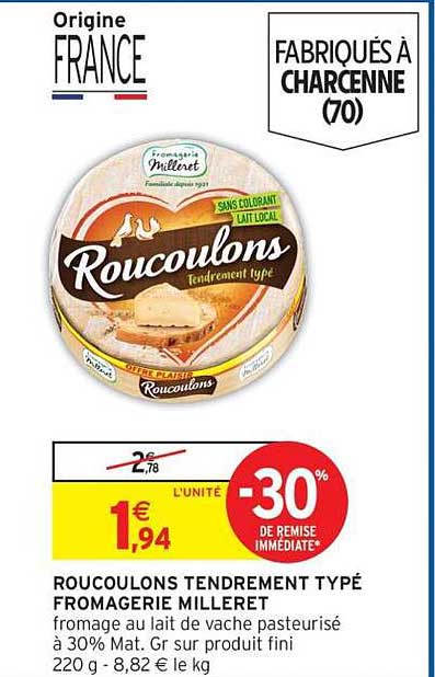 ROUCOULONS TENDREMENT TYPÉ FROMAGERIE MILLERET