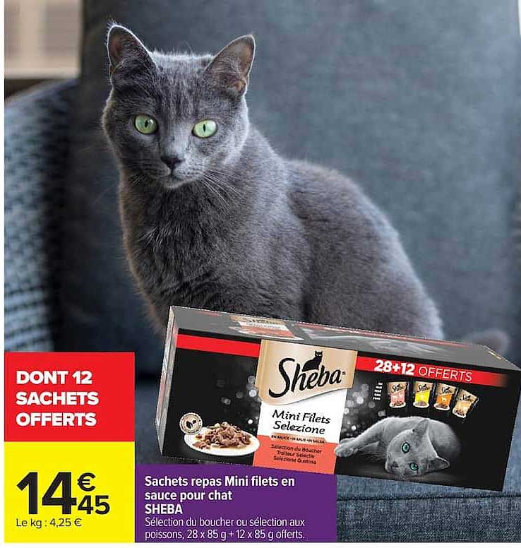 Sachets repas Mini filets en sauce pour chat SHEBA