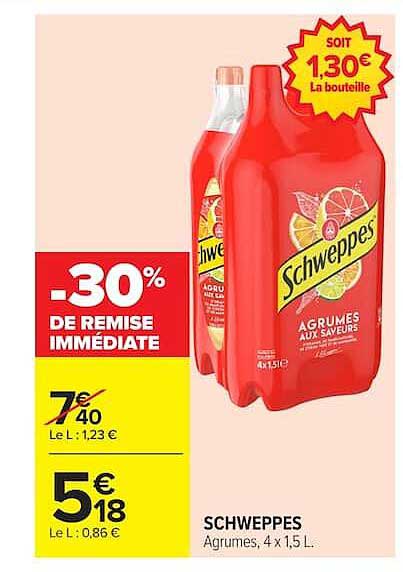 SCHWEPPES Agrumes, 4 x 1,5 L