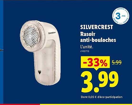 SILVERCREST Rasoir anti-bouloches