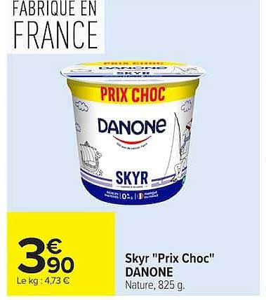 Skyr "Prix Choc" DANONE Nature, 825 g