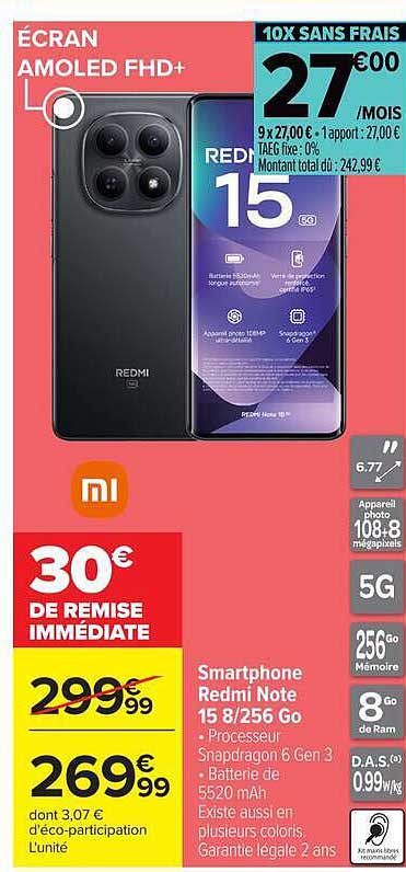 Smartphone Redmi Note 15 8/256 Go