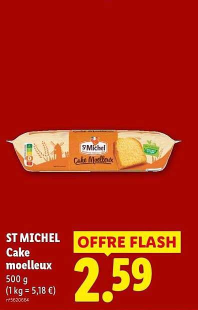 ST MICHEL Cake moelleux 500 g (1 kg = 5,18 €)