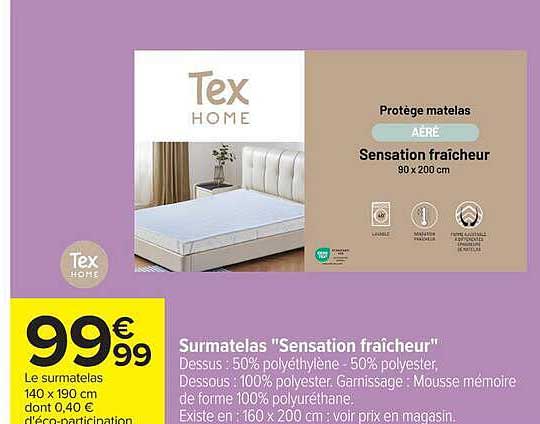 Surmatelas "Sensation fraîcheur"