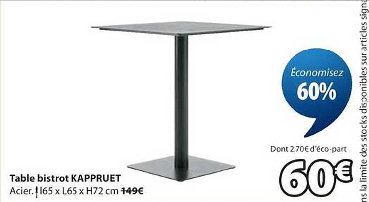 Table bistrot KAPPRUET