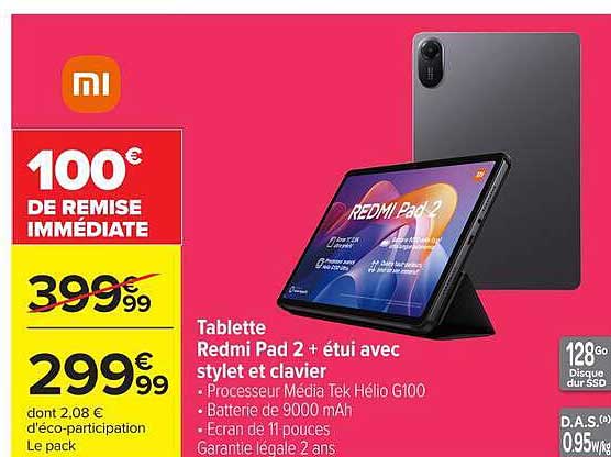 Tablette Redmi Pad 2 + étui avec stylet et clavier
