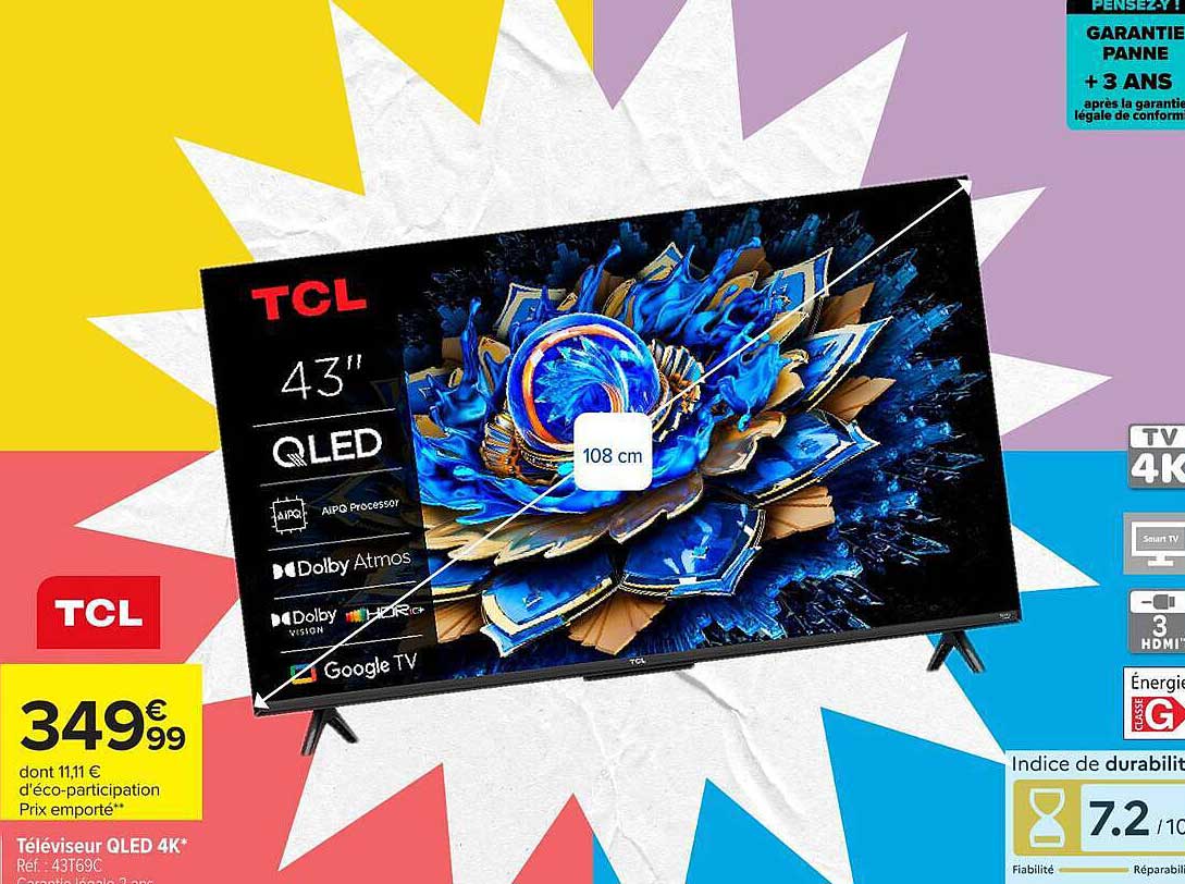 TCL 43" QLED 4K