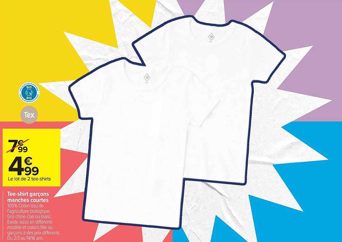 Tee-shirt garçons manches courtes