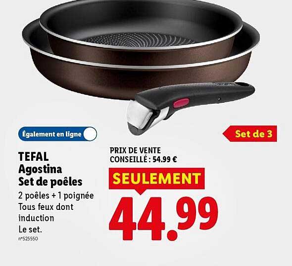 TEFAL Agostina Set de poêles