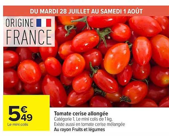 Tomate cerise allongée