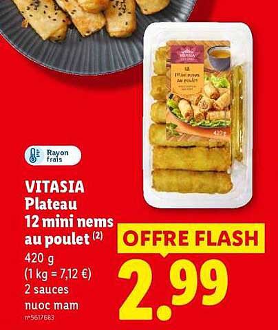VITASIA Plateau 12 mini nems au poulet