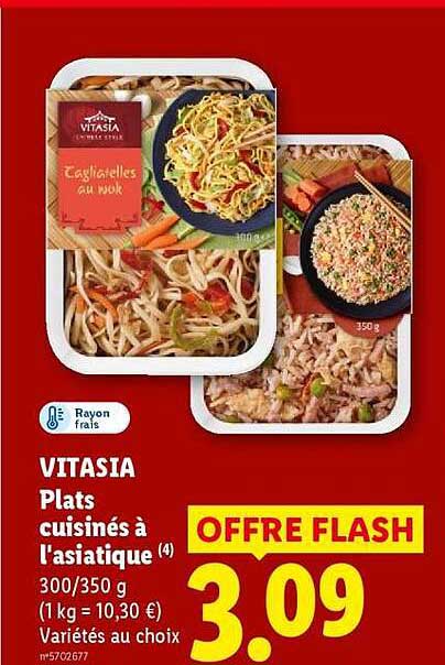 VITASIA Plats cuisinés à l'asiatique (4) 300/350 g (1 kg = 10,30 €) Variétés au choix