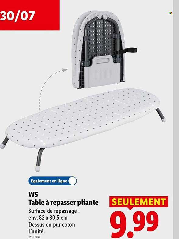 W5 Table à repasser pliante