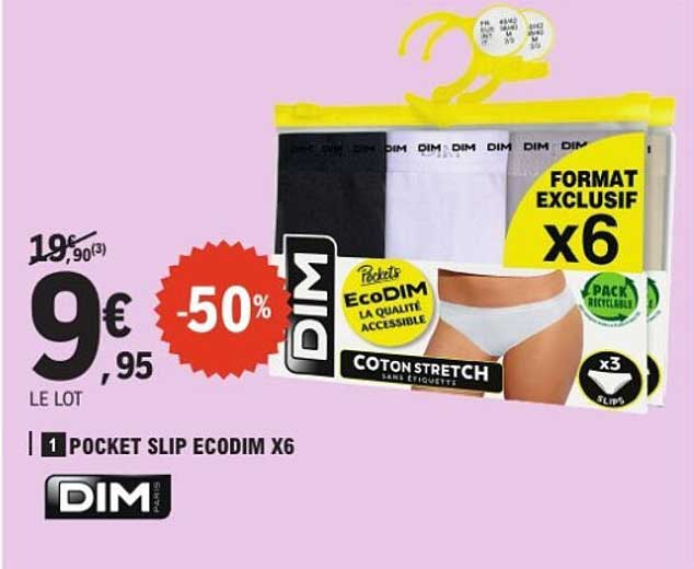 1 POCKET SLIP ECODIM X6
